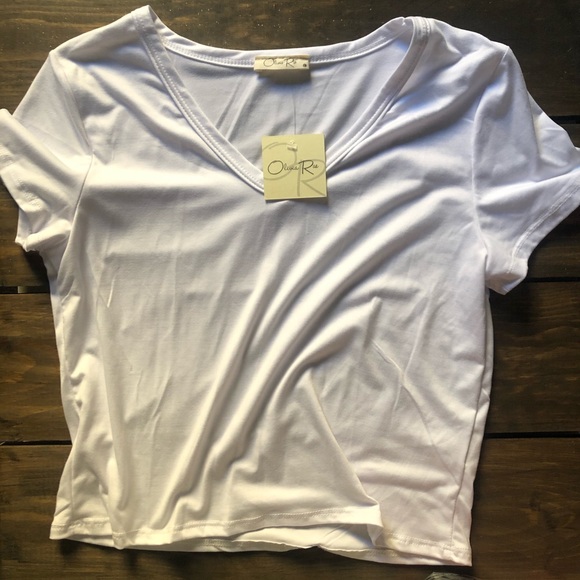 Olivia Rae Tops - White Crop Top